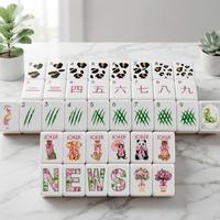 Jeu de tuiles de mahjong en acrylique sur le thème de la faune américaine pour Halloween, avec tapis de mahjong à thème Halloween