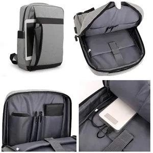 Sac à dos design simple de style japonais, vente en gros, grande capacité, logo personnalisé, bonne qualité, USB pour ordinateur portable, sac à dos, vente en gros