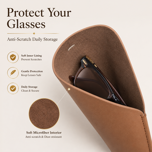 Nuevo Portagafas de Cuero Genuino con Diseño de Collar, Funda Abierta de Piel de Vacuno para Gafas, Estuche Portátil para Gafas de Sol - Product Image 5