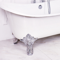 Baignoire autoportante ovale classique de 72 pouces en fonte émaillée blanche, double extrémité, luxueuse, pour bain profond, durable 50 ans, portable