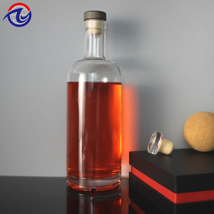 Botella de Vidrio Redonda Personalizada de 187ml, 500ml, 750ml con Corcho para Licores, Mezcal, <span class=keywords><strong>Bourbon</strong></span>, Whisky, Vodka, Tequila, Brandy, Ginebra - Product Image 6