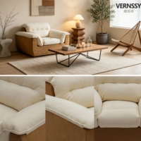 Canapé Modulaire Monoplace Luxe Moderne Inclinable Ultra-Douceur Sans Structure Rembourrage Éponge Compressée Effet Nuage Tissu Villa Hôtel
