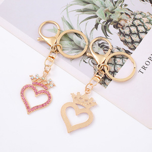 Pha Lê Rhinestone Tim Vương Miện Móc Chìa Khóa Long Lanh Kim Cương Vương Miện Keychain Thiết Kế Kim Loại Cho Phụ Nữ Cô Gái Túi Quyến Rũ Phụ Kiện Mặt Dây Chuyền - Product Image 6