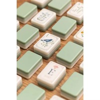 Set Mahjong Akrilik 3 Lapis Motif Bambu, Hewan, Alam, Bunga Hijau, Rumput, Naga Amerika untuk Hiburan