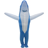 Costume de requin gonflable bleu taille adulte pour fête d'Halloween - Matériel EVA, taille unisexe personnalisable