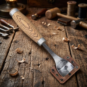 Handmade Crazy Horse Leather Chisel Sheath Snap Fixed Carving Chisel Protective Pouch Wear resistant Tool Edge Guard Leather - Product Image 2
