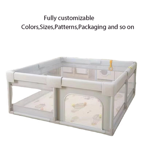 Kapalı çocuk oyunları için katlanabilir güvenlik çiti çocuklar için büyük Playard katlanabilir bebek oyun parkı ile kapısı - Product Image 4