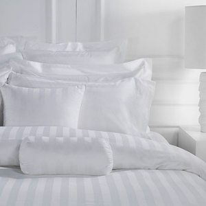 5 Sao Tùy Chỉnh Bán Buôn 100% Cotton Trắng Satin Sọc Khách Sạn Khăn Trải Giường Đôi/Đầy Đủ/Nữ Hoàng/Vua Kích Thước Bộ Đồ Giường Tấm Thiết Lập - Product Image 2