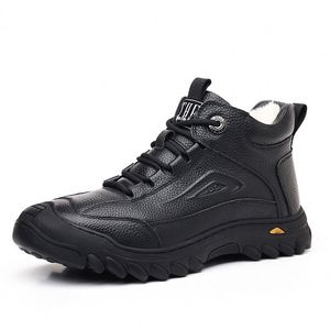 Bottes d'hiver pour hommes, imperméables, à lacets, bottes de neige à la cheville avec doublure en laine de qualité supérieure, chaussures de randonnée d'hiver chaudes pour hommes - Product Image 1