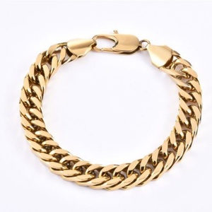 Cadena de Oro para Hombre de Acero Inoxidable, Estilo Cubano, Redonda, Tipo Brazalete - Product Image 3