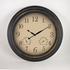Horloges d'extérieur 18 Pouces Grand Intérieur Extérieur <span class=keywords><strong>Horloge</strong></span> Murale Étanche avec Température et Humidité Silencieux <span class=keywords><strong>Piscine</strong></span> En Métal <span class=keywords><strong>Horloge</strong></span> - Product Image 4