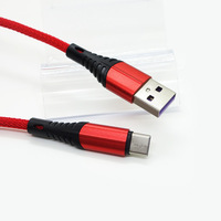Kabel Data ponsel, 3A pengisian cepat USB tipe-c dengan tekstur air kain tenun kompatibel dengan Android dibuat di Cina