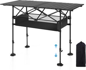 Mesa Plegable <span class=keywords><strong>para</strong></span> Acampar / Mesa Enrollable <span class=keywords><strong>para</strong></span> Picnic y Senderismo con Altura Ajustable / Mesa Plegable Ligera y Portátil <span class=keywords><strong>para</strong></span> Acampar - Product Image 1