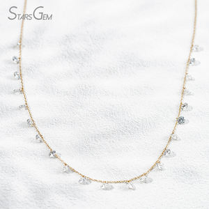 สร้อยคอทองคำ 10K น้ำหนัก 1 กรัม ประดับเพชรเลี้ยงในห้องปฏิบัติการทรงบริลเลียนต์ ขนาด 3.9 มม. น้ำหนัก 4.85 กะรัต ยี่ห้อ Starsgem แบบปรับได้ ดีไซน์หรูหรา น้ำหนัก 41.7% - Product Image 2