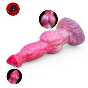 NNSX-consolador de Base redonda con nudo grande para mujer, juguete sexual de próstata para hombre y mujer, tapón Anal deportivo, Animal, perro, 21,5 cm