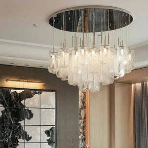 Lámpara Colgante Moderna en Forma de U de Cristal Artístico para Vestíbulos de Hoteles, Oficinas de Ventas, Recepción, Modelo HM-LK-9965, Decoración para Sala de Estar - Product Image 2