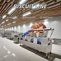 Machine automatique de fabrication de biscuits mous Ligne de production électrique d'emballages en étain Biscuits Biscuits avec mélangeur de pâte Four de cuisson