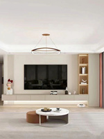 Lemari TV Ruang Tamu Modern ACE Electric Extendable, Panel Kayu Hitam MDF Particleboard, Dapat Dipasang di Dinding, Buatan Khusus