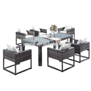 6 Seater Restaurant Plastic Furniture Outdoor <strong>Dining</strong> <strong>Table</strong> <strong>and</strong> <strong>Chair</strong> Set - Product Image 1