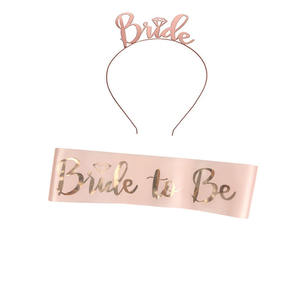 <strong>Bride</strong> <strong>to</strong> <strong>Be</strong> Sash and <strong>Headband</strong> Crown Engagement Wedding Bridal Shower Bachelorette Party Supplies and Accessories - Product Image 2