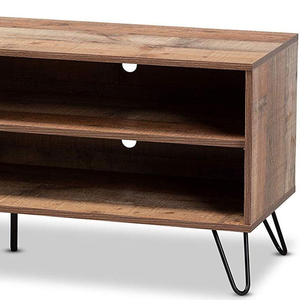 Meuble moderne Pieds en <span class=keywords><strong>bois</strong></span> massif et fer Petit meuble TV avec étagère ouverte Meuble de rangement TV - Product Image 4