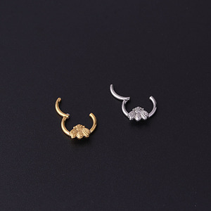 Anillos <span class=keywords><strong>de</strong></span> <span class=keywords><strong>Nariz</strong></span> <span class=keywords><strong>de</strong></span> titanio G23 Little Bee con bisagras Septum Clicker segmento oreja Tragus cartílago hélice labio cuerpo Piercing joyería pendientes - Product Image 2