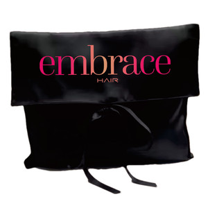 Bolsa de satén de lujo con logotipo personalizado impreso con lazo Peluca de pelo Embalaje Bolsa de seda con solapa antipolvo para ropa de lencería Estilo de moda - Product Image 6