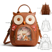 Fenêtre d'affichage à épingles personnalisée Pu Owl House Ita Bag Lady Style Crossbody Shoulder Zipper Low quantité minimale de commande Ita Bag Manufacturer