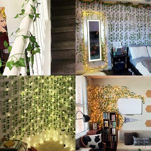 Ivy <strong>Leaf</strong> Vine Artificial 6.8ft Green <strong>Leaves</strong> Hanging Garland Foliage Flowers Home Kitchen Garden Office Wedding <strong>Wall</strong> <strong>Decor</strong> - Product Image 4