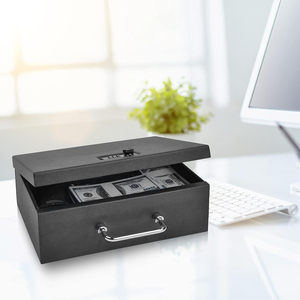 <span class=keywords><strong>Caja</strong></span> de Seguridad Portátil de Acero Resistente con Cerradura de Combinación de 3 Dígitos, <span class=keywords><strong>Caja</strong></span> Metálica <span class=keywords><strong>para</strong></span> <span class=keywords><strong>Dinero</strong></span> con Asa <span class=keywords><strong>para</strong></span> Oficina, Hogar y Tienda - Product Image 3