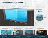 Piscine préfabriquée OEM personnalisée en PRV avec fenêtre en verre et structure en acier pour villa résidentielle, jardin et cour arrière