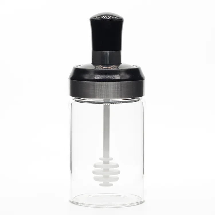 High Quality New Type spice oil storage jar with spoon and brush moisture-proof for Kitchen