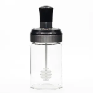 High Quality New Type spice oil storage jar with spoon and brush moisture-proof for Kitchen