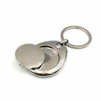 Porte-clés en alliage de zinc pour jetons de courses de supermarché avec logo personnalisé