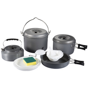Multifunctional Aluminum Alloy Picnic Pot Set <span class=keywords><strong>Camping</strong></span> Mountaineering Portable 7-Person Picnic Set Outdoor <span class=keywords><strong>Camping</strong></span> Cookware Set - Product Image 1