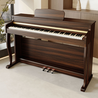 Piano Digital Vertical con 88 Teclas, 3 Pedales, Altavoz Integrado, Funciones Programables MIDI/USB para Entrenamiento Educativo