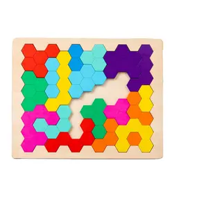 어린이 나무 벌집 퍼즐 장난감 모양 패턴 나무 블록 두뇌 티저 게임