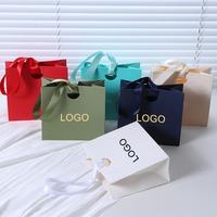 Sacs d'emballage carrés personnalisés de luxe faits à la main pour bijoux, sacs créatifs orange avec poignées pour l'emballage de montres