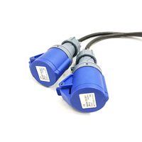 Connecteur industriel en laiton à 3 broches, adaptateur CEE, prise mâle-femelle 32A, coupleur double 16A, câble 2,5 mm, 220V-250V, IP44, IEC60309