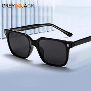 Lunettes de soleil Grey Jack, monture noire TR90, verres TAC, protection UV400, style carré unisexe KG2507 - Product Image 1