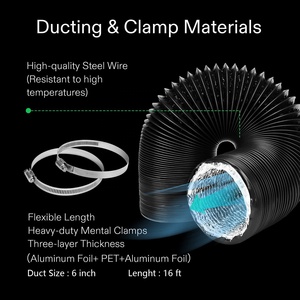 Bộ lọc không khí, 6 inch 402 CFM Duct <span class=keywords><strong>fan</strong></span> với bộ điều khiển tốc độ, 6 inch Bộ lọc carbon và 16 feet của ống dẫn kết hợp - Product Image 4