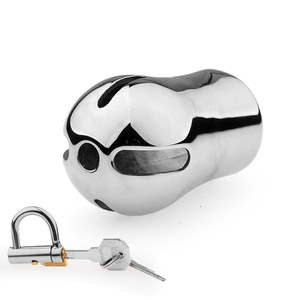 Dispositivo de Castidad Masculino de Lujo de Acero Inoxidable, Jaula de Bondage para Pene, <span class=keywords><strong>Candado</strong></span> para Pene con Tapón de Titanio, <span class=keywords><strong>Candado</strong></span> PA, Juguetes Sexuales para Hombres - Product Image 5