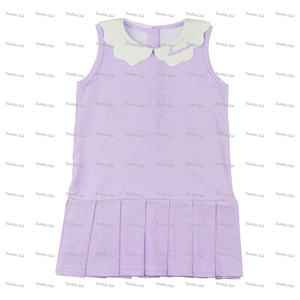 Abiti Estivi per Bambina, Vestito Tennis <span class=keywords><strong>Rosa</strong></span> a Quadretti con Colletto Smerlato in Maglia, Gonna-Pantalone Plissettata, <span class=keywords><strong>Abito</strong></span> da Festa per Bambini - Product Image 6