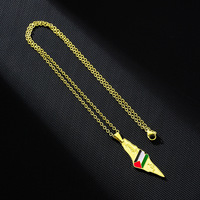 Collier Palestine en émail BINSHUO, bijoux en acier inoxydable, relief en émail, lettre Palestine, pendentif carte du drapeau national palestinien