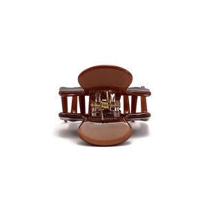 Mini pince à cheveux en acétate épaisse 3D couleur chocolat, personnalisée, unisexe, solide, droite, accessoires capillaires personnalisés en gros - Product Image 4