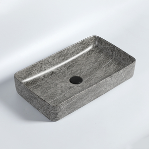<span class=keywords><strong>Lavabo</strong></span> de salle de bain <span class=keywords><strong>en</strong></span> céramique de couleur marbre noir, moderne, rectangulaire, à poser sur le comptoir - Product Image 4