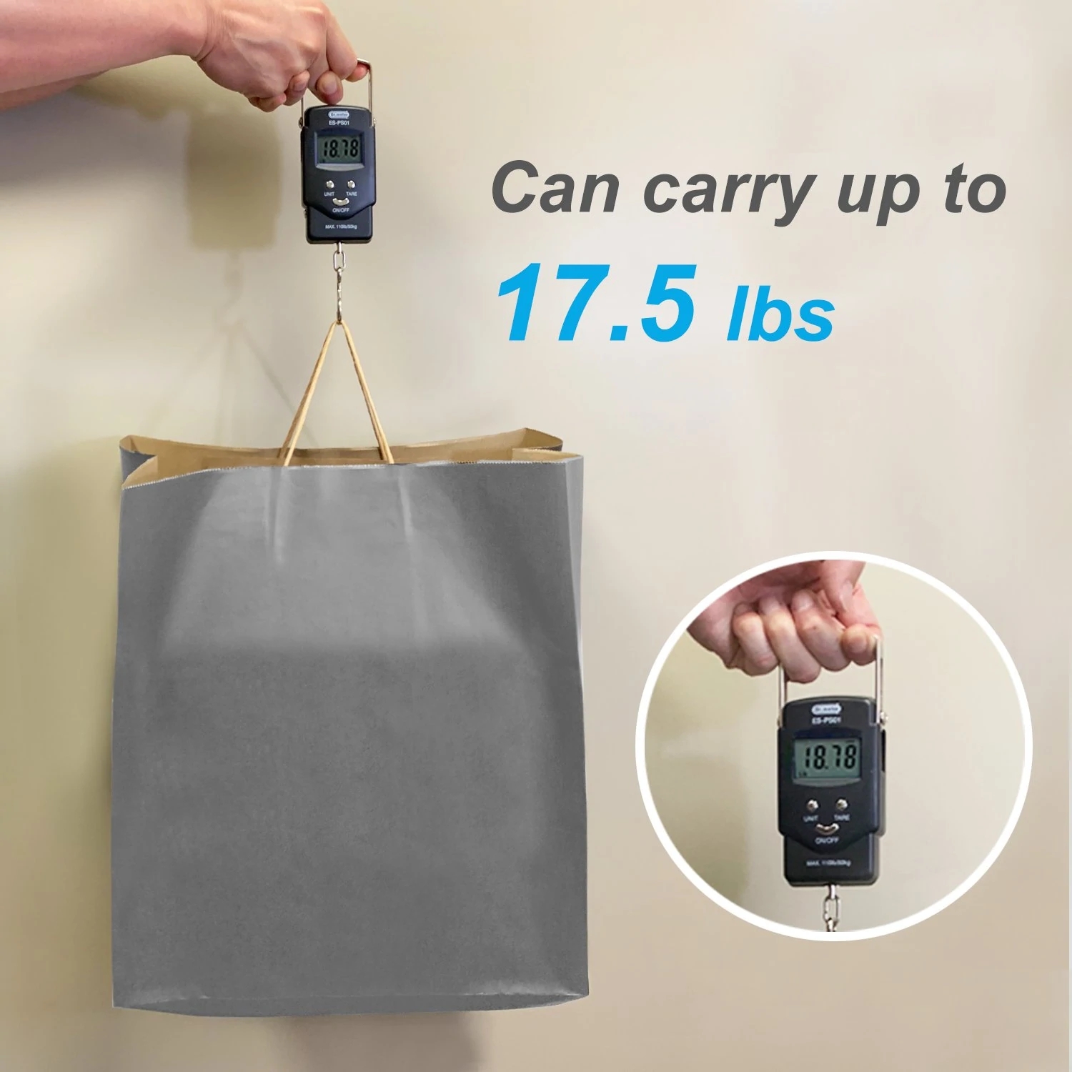 Grey Paper Bags with Twisted Handles 14x10<i></i>x15.75 inches