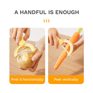 Éplucheur de légumes rotatif 90 °   Éplucheur de cuisine à tête pivotante en ABS et acier inoxydable avec poignée antidérapante pour fruits, pommes de terre et carottes - Product Image 6