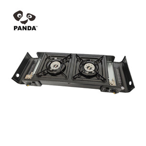 Banco de vidrio personalizado para cocina, juegos de utensilios de cocina de Gas de escritorio, acero inoxidable, doble quemador, cocina automática para acampar y al aire libre - Product Image 2