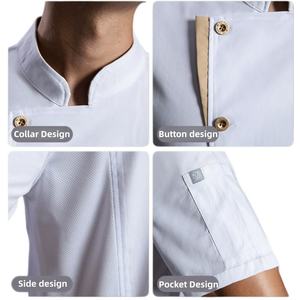 Vêtements de cuisine pour hommes, uniforme de <span class=keywords><strong>cuisinier</strong></span> élastique, vêtements <span class=keywords><strong>d</strong></span>'été respirants, vente directe <span class=keywords><strong>d</strong></span>'usine FUYI - Product Image 4